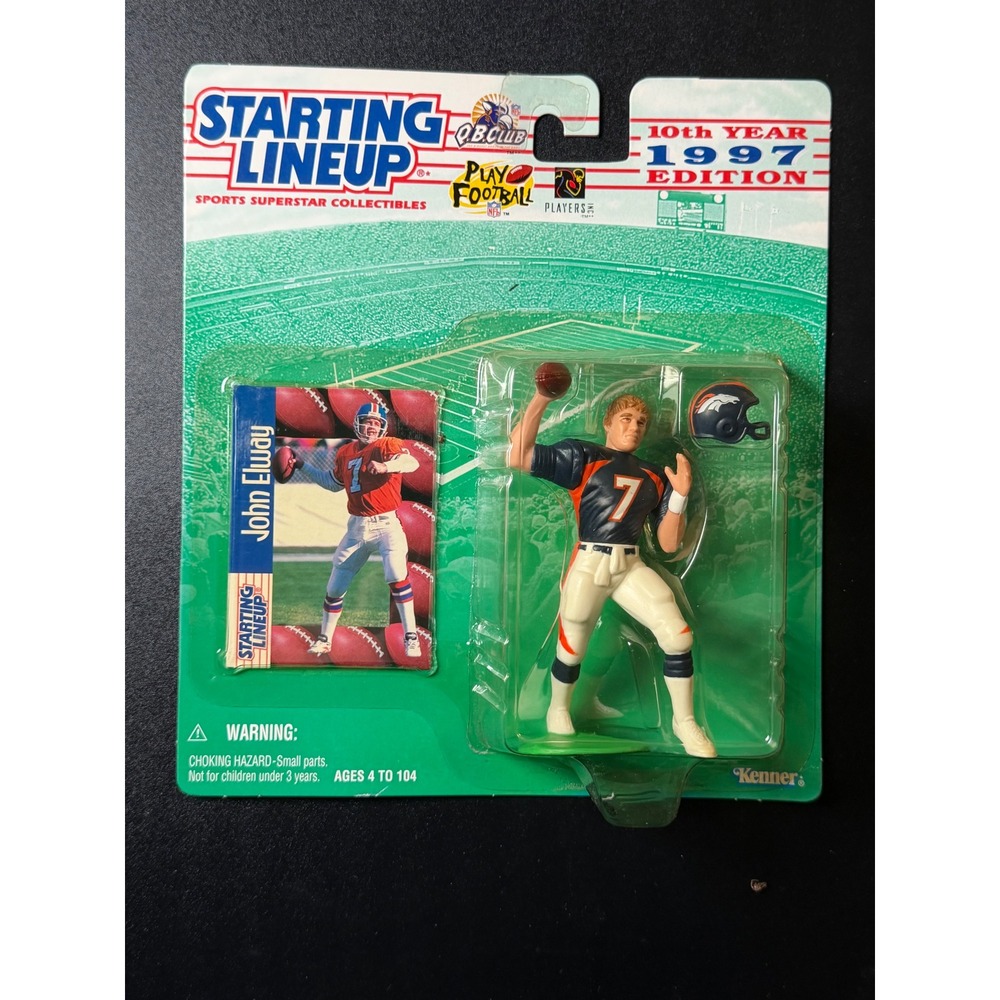 1997 Starting Lineup John Elway Denver Broncos Kenner Figure with Card Vintage